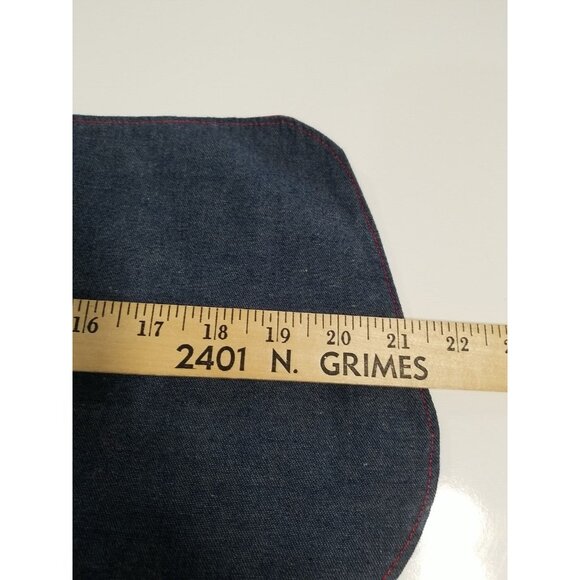 Set of 4 Texas Shaped Placemats Red Bandana Napkins Soft Denim Handcrafted - Picture 11 of 12